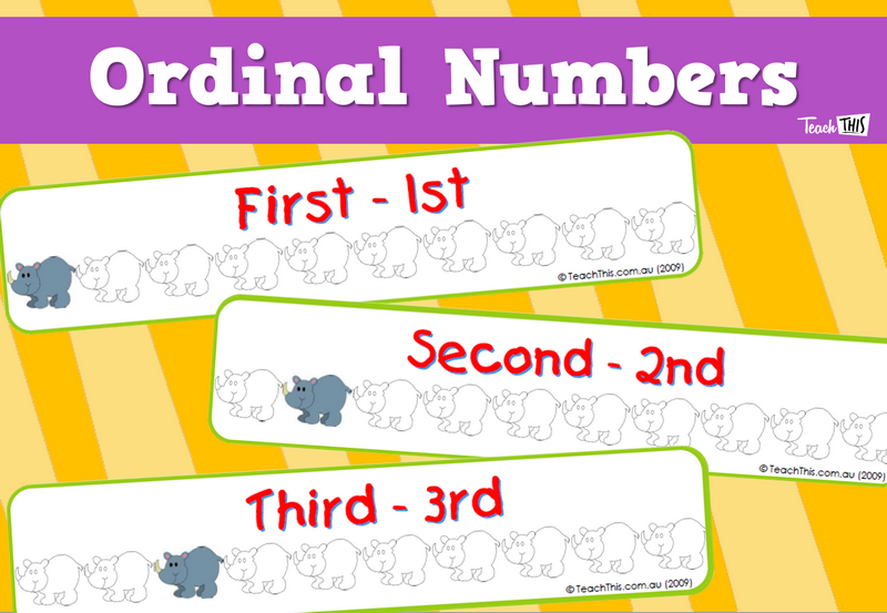 Ordinal Numbers Cards