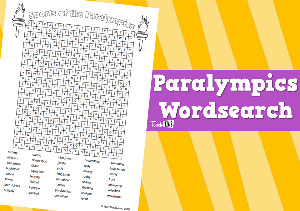 Paralympics Word Search