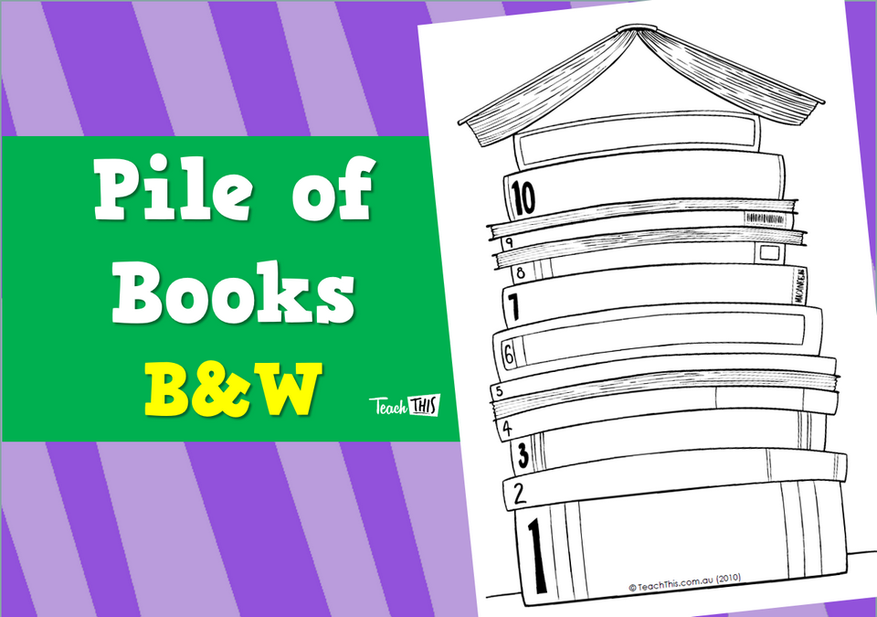 Pile of Books - Black and White