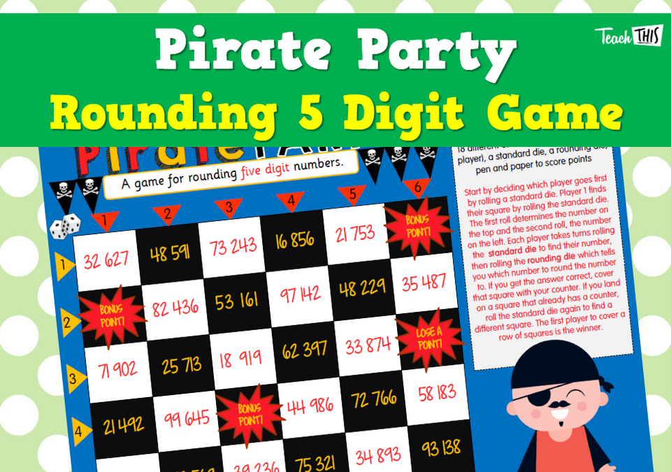 Pirate Party - Rounding Game - Up to 5-digits