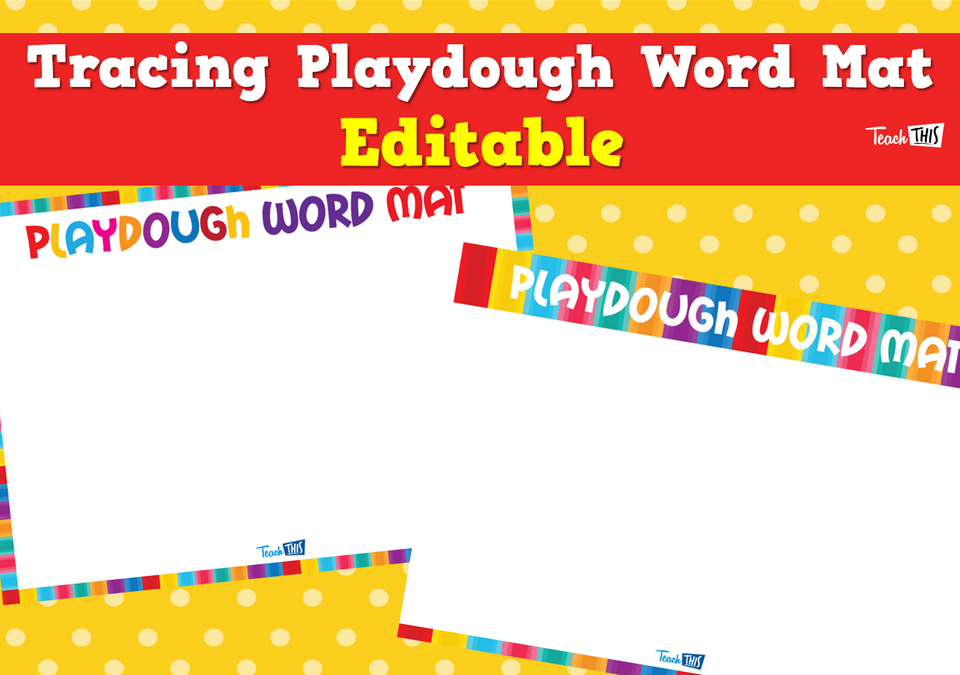 Playdough Words Mat - Editable