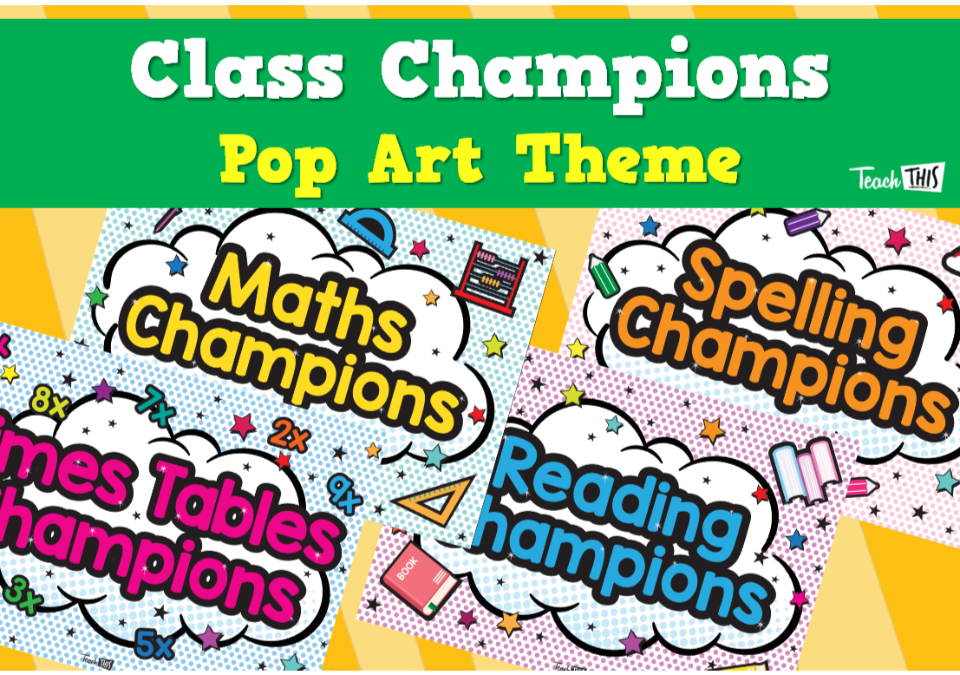 Pop Art - Spelling Reading Maths TimesTables Champions