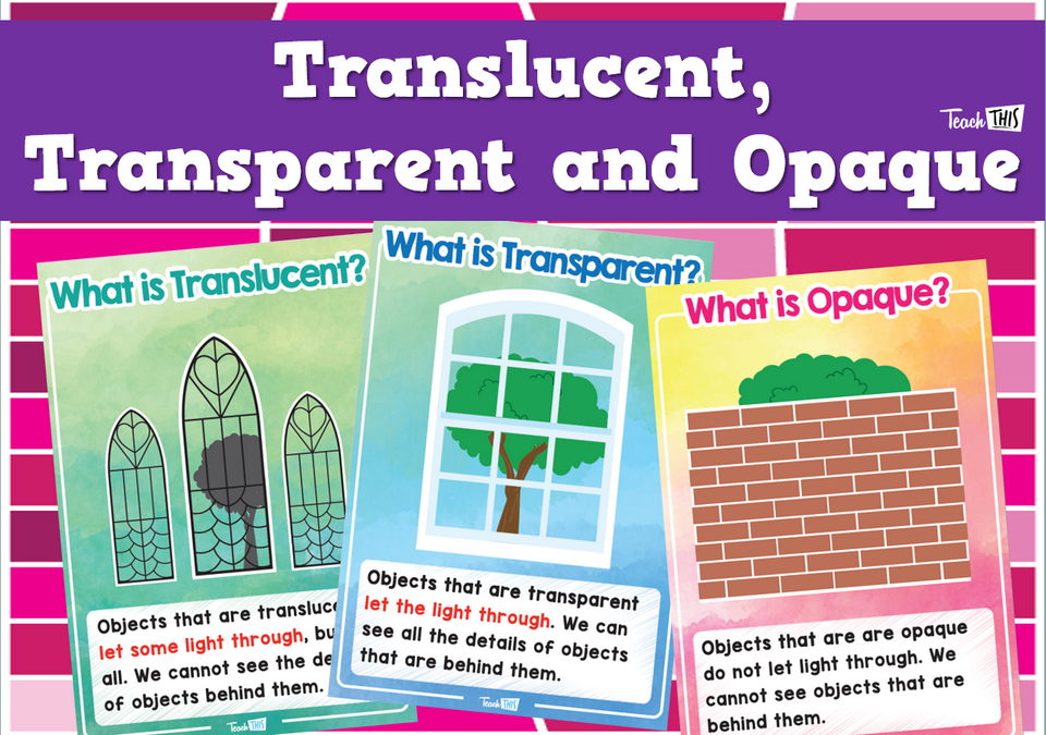Translucent, Transparent & Opaque