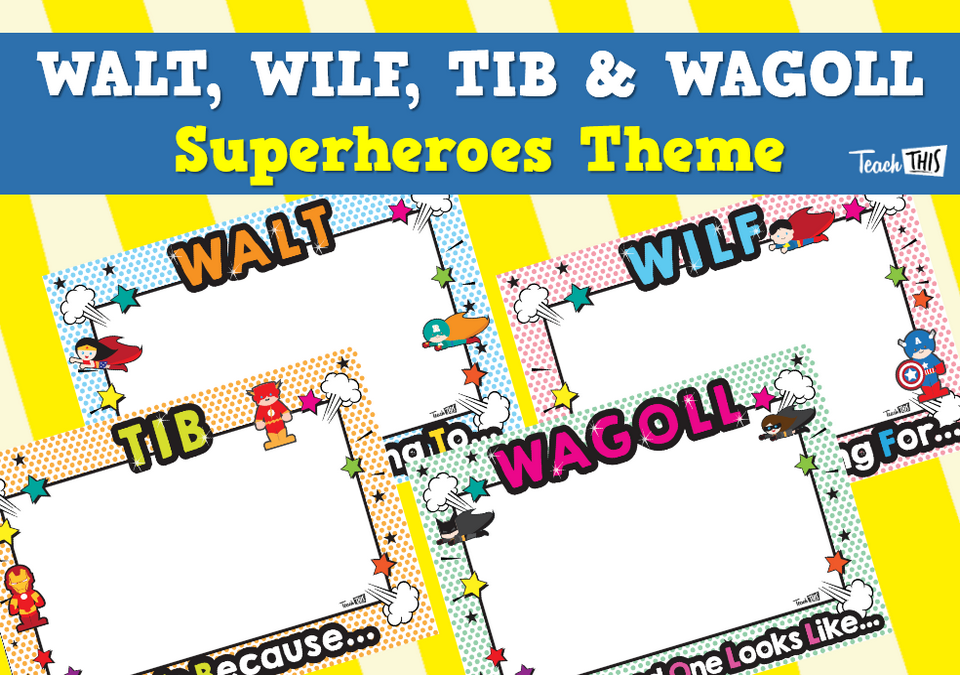 Poster - WALT, WILF, TIB & WAGOLL - Superheroes