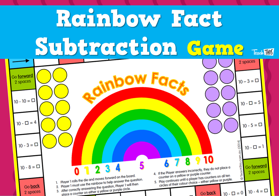 Rainbow Fact Subtraction Game