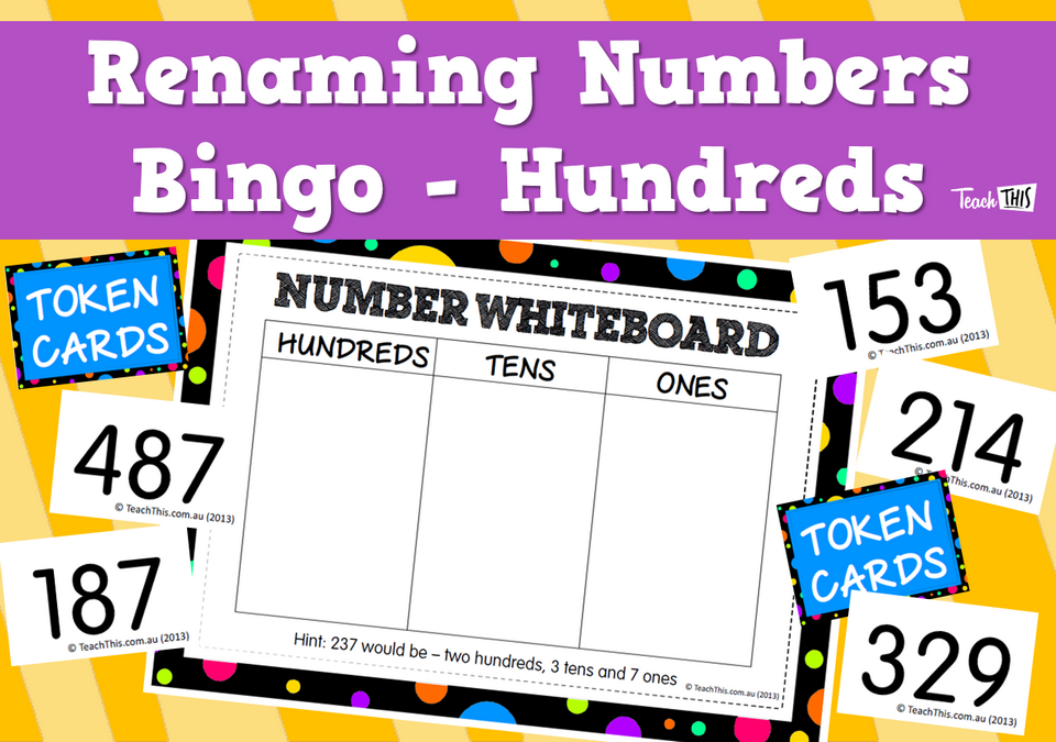 Renaming Numbers Bingo - Hundreds