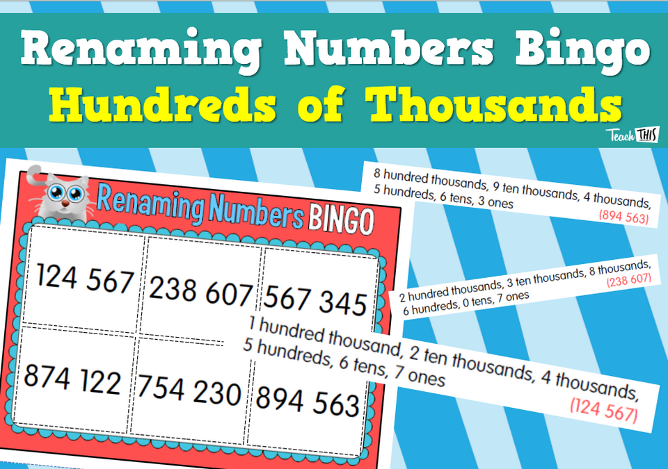 Renaming Numbers Bingo - Hundreds of Thousands