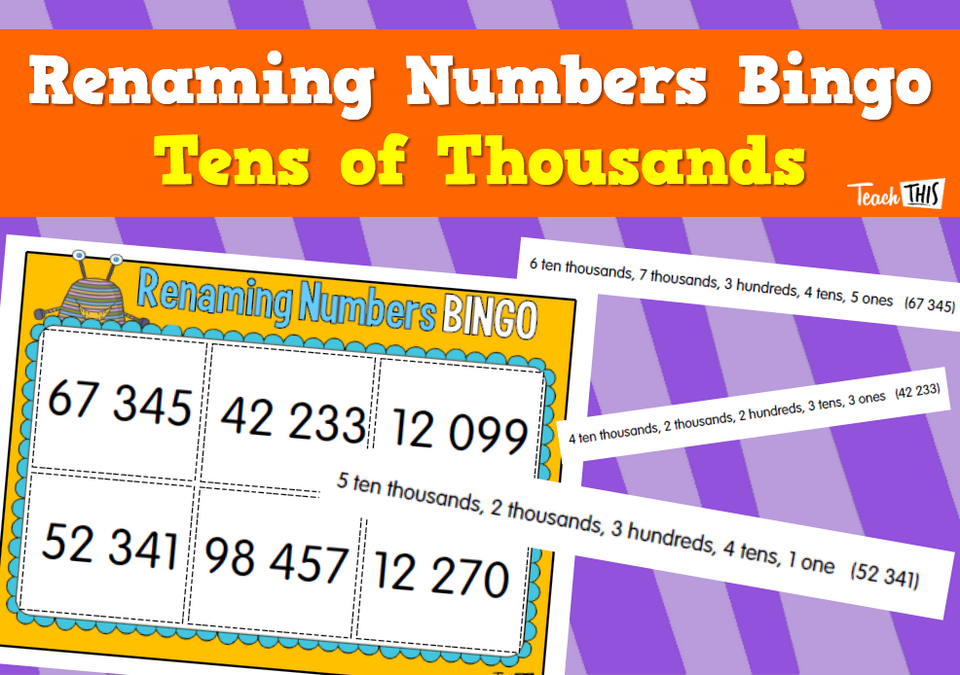 Renaming Numbers Bingo - Tens of Thousands