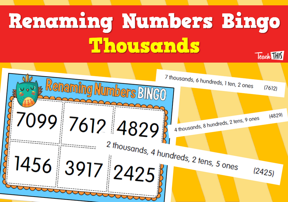 Renaming Numbers Bingo - Thousands