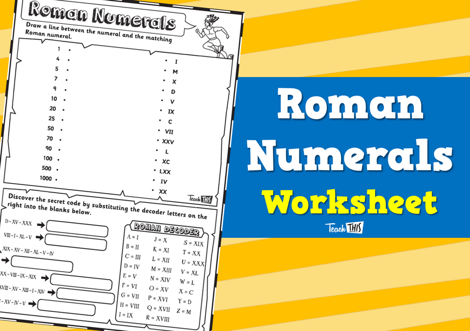 Roman Numerals Worksheet