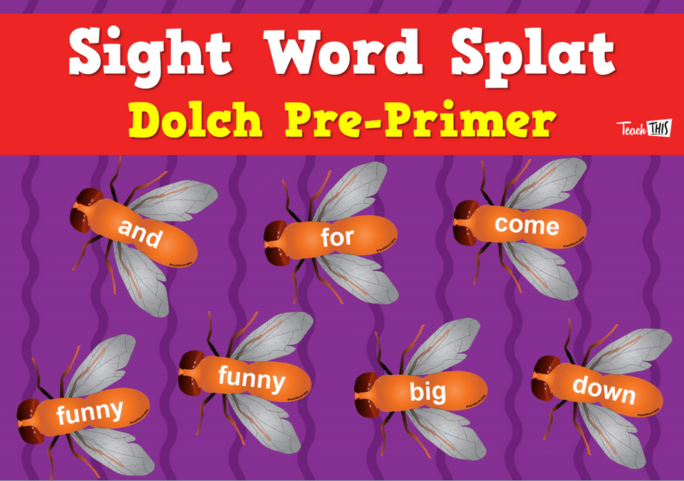 Sight Word Splat - Dolch Pre-Primer