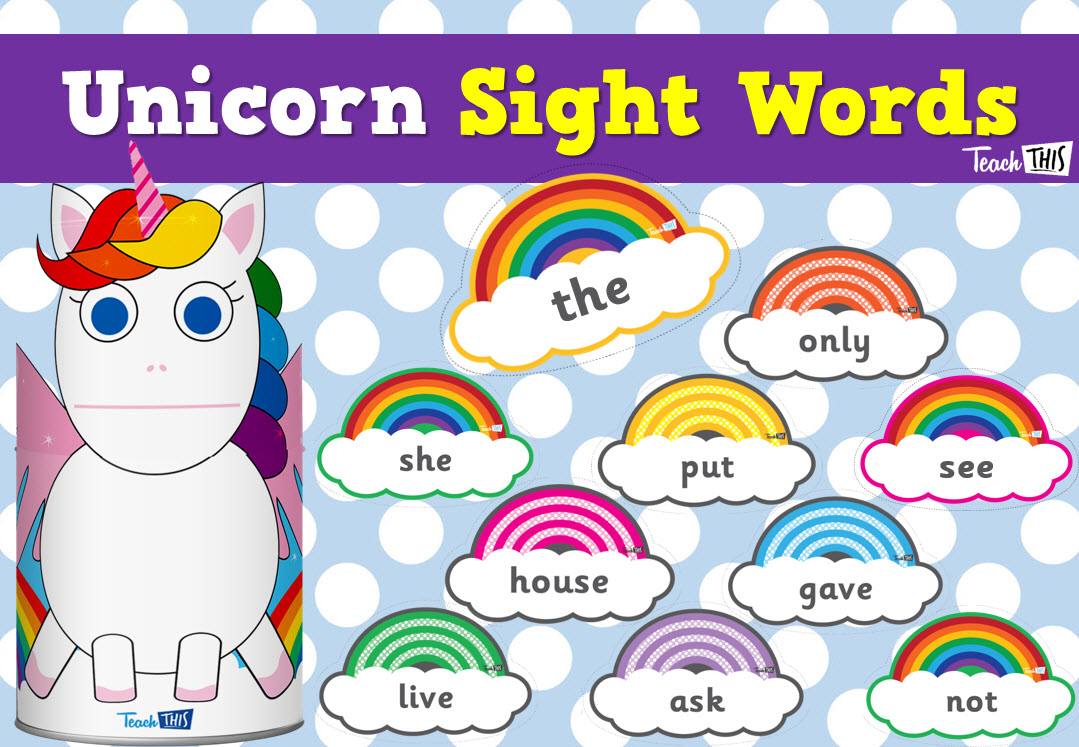 Sight Words - Unique Unicorn Rainbows Game
