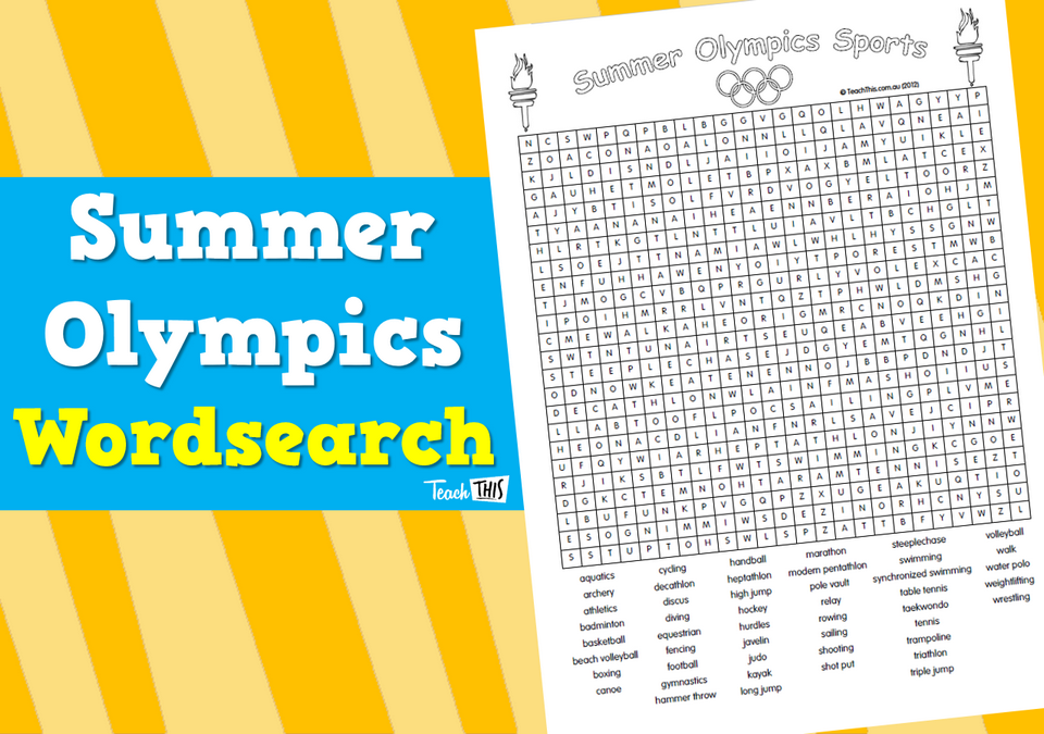 Summer olympics word search
