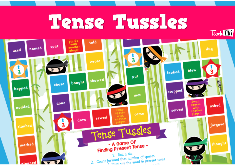 Tense Tussles - Present Tense Boardgame
