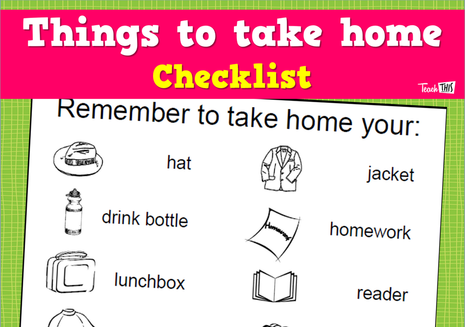 Things to take home - checklist