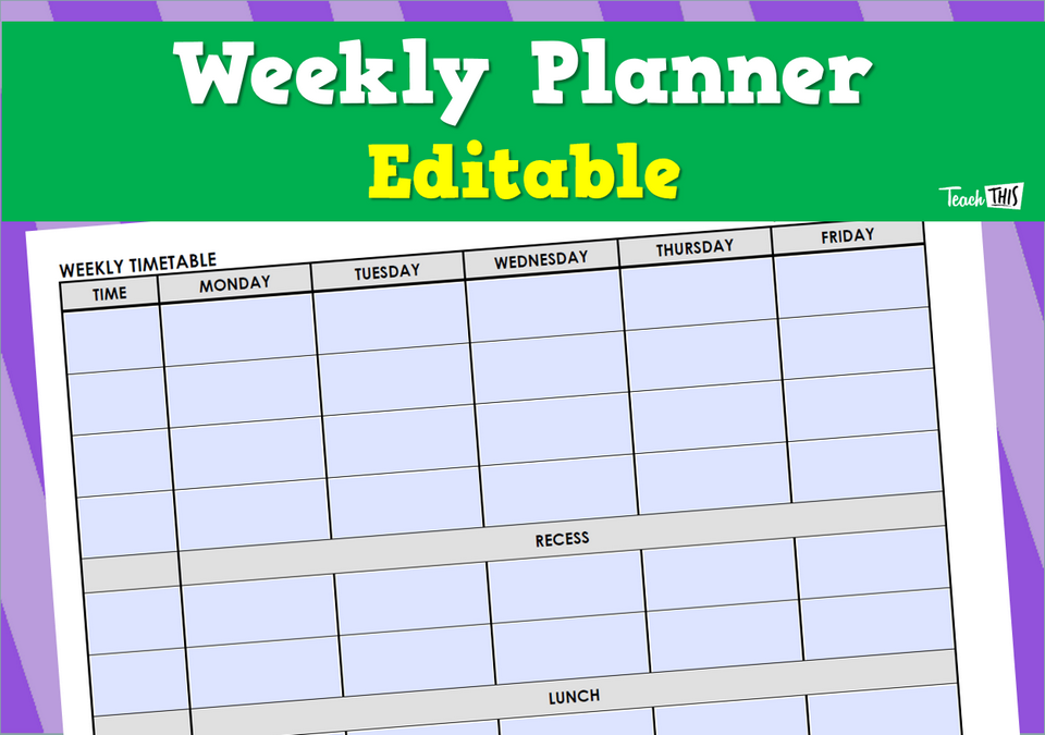 Weekly Planner Editable