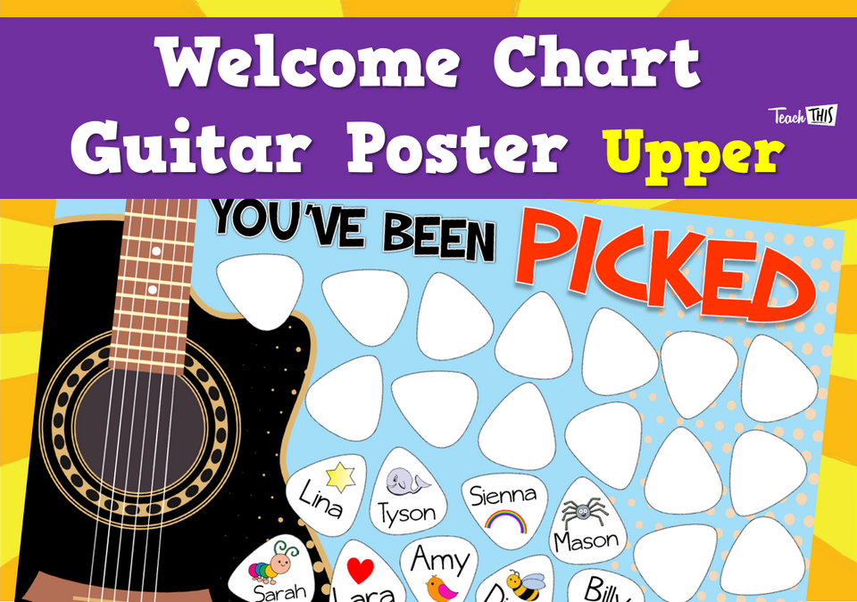 Welcome Chart Upper Guitar Poster