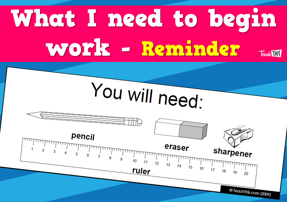 What I need to begin work - reminder