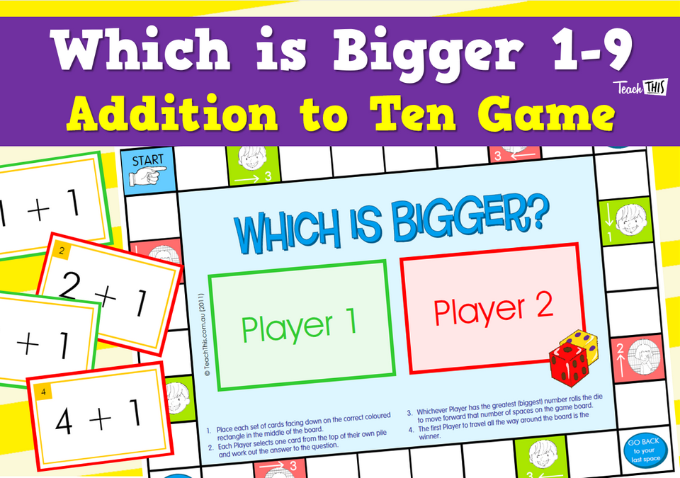 Which is Bigger 1-9 - Addition to Ten Game