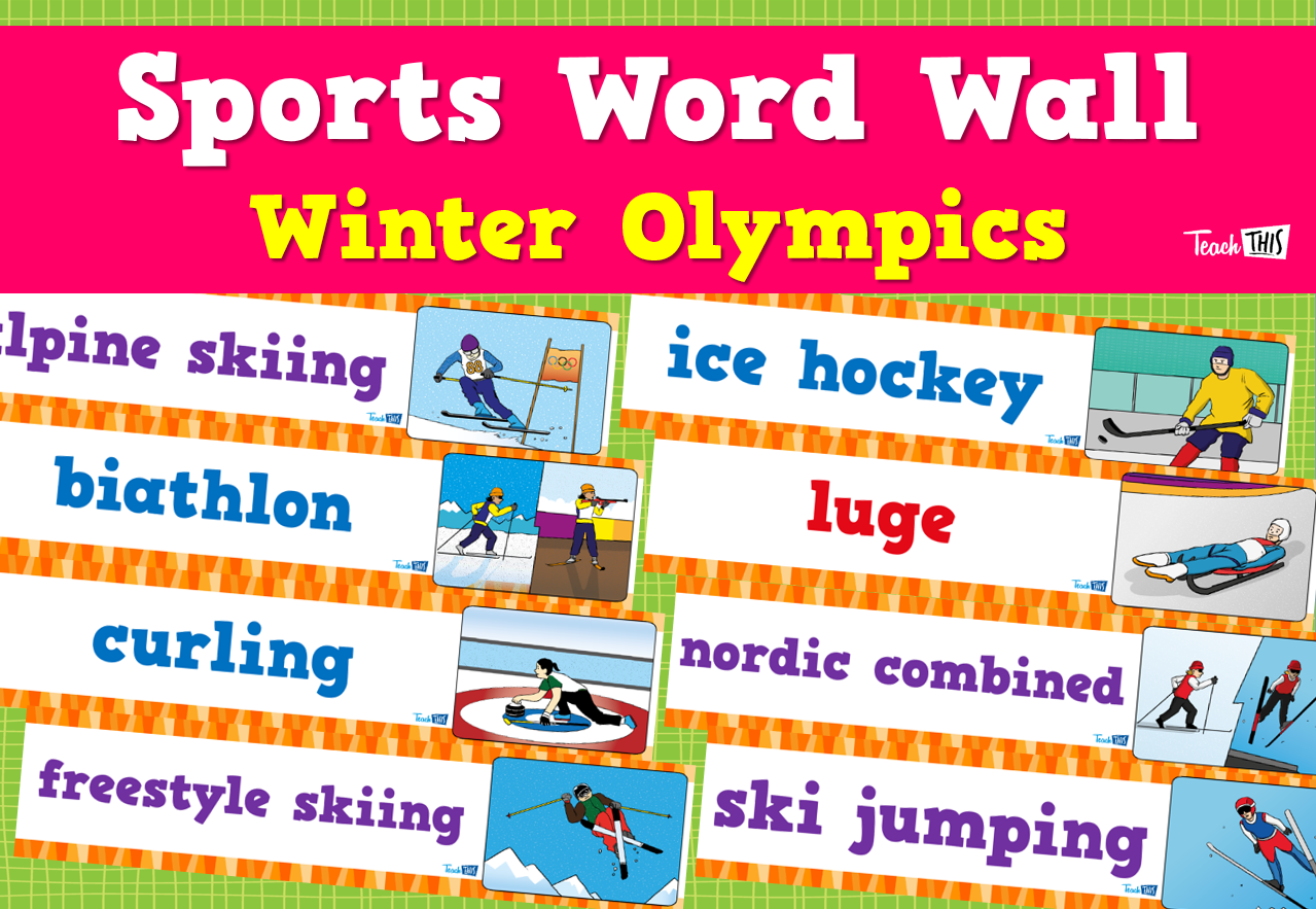 Winter Sport Word Wall Cards