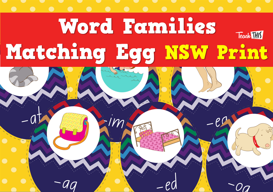 Word Families Matching Eggs - NSW Print