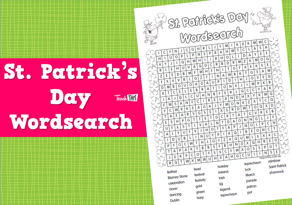 St Patrick's Day Wordsearch