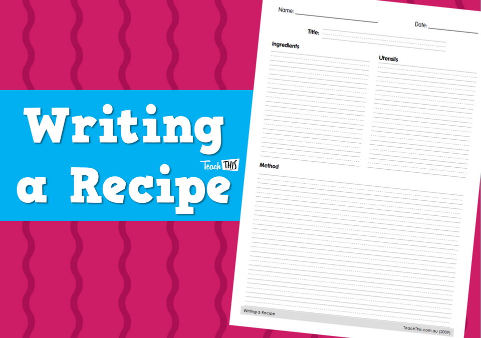 Writing a Recipe