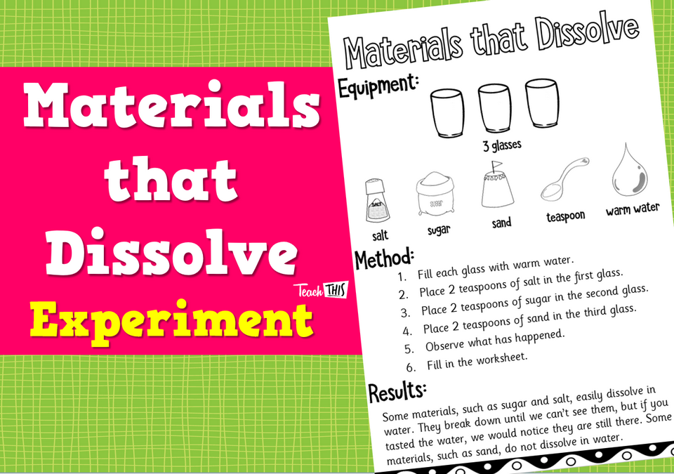 Materials that Dissolve - Experiment
