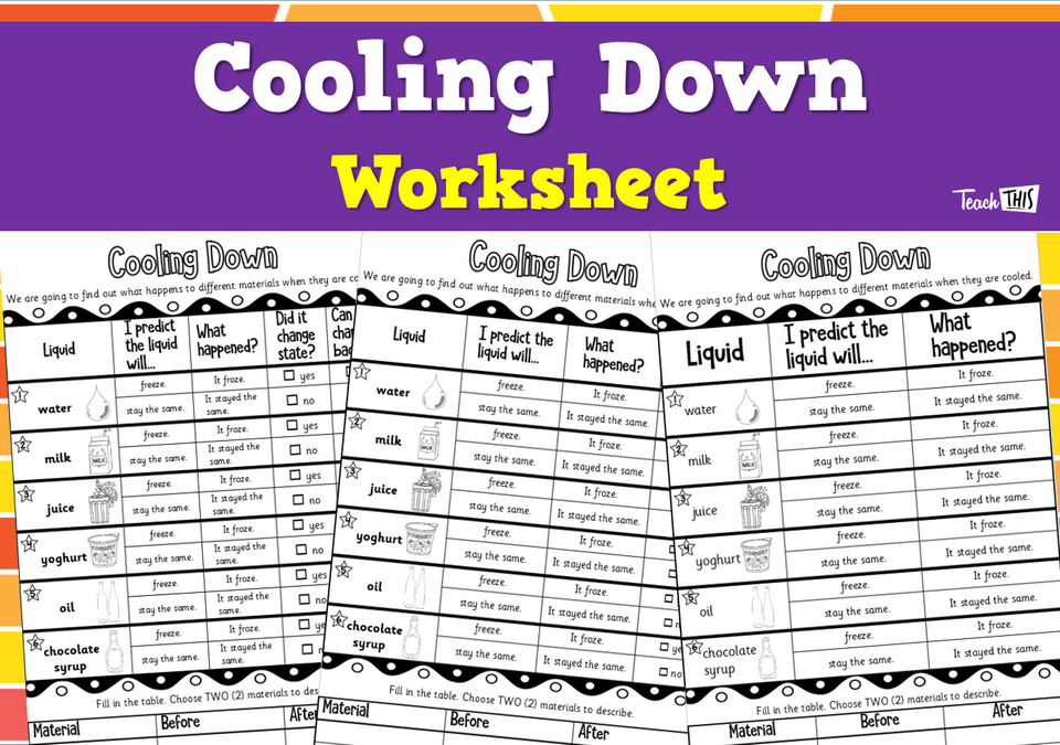 Cooling Down - Worksheet