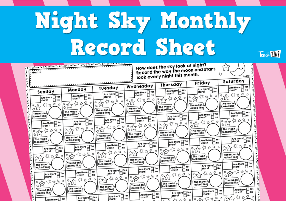 Night Sky Monthly Record Sheet