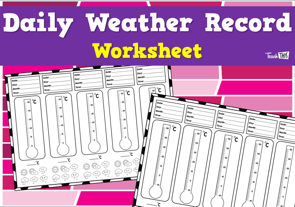 Daily Temperature Record - Worksheet