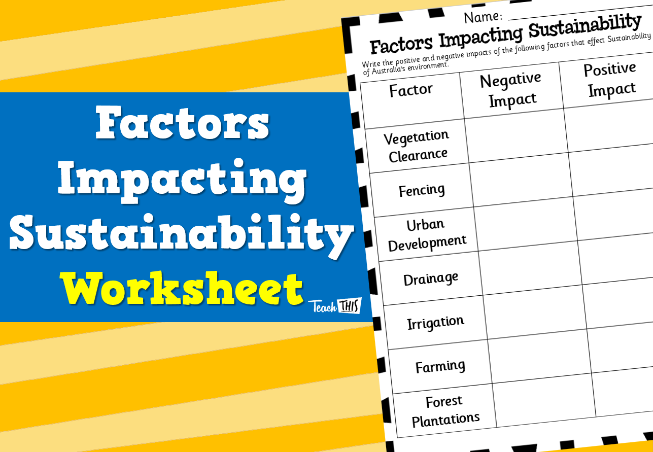 Factors Impacting Sustainability - Worksheet