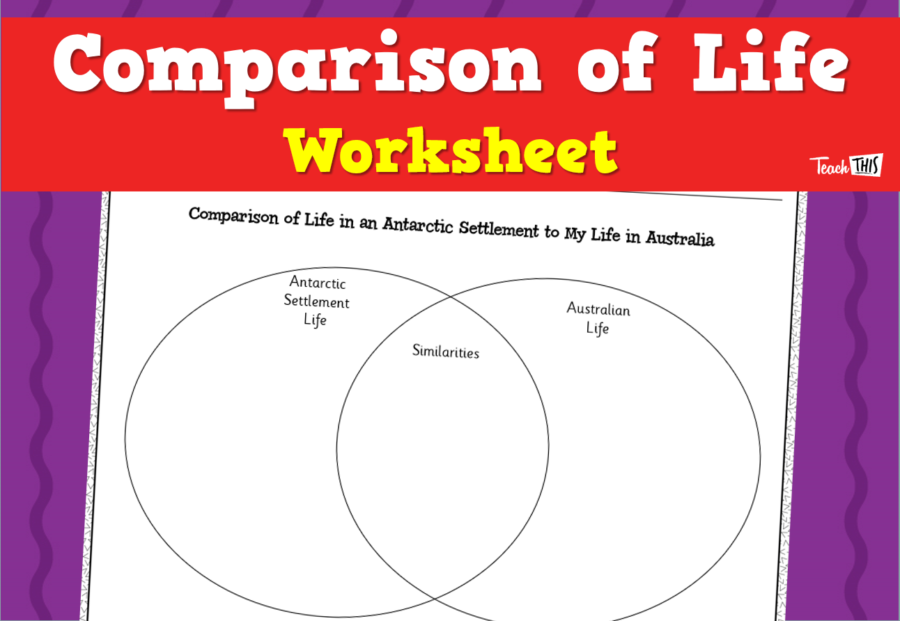 Comparison of Life - Venn Diagram Worksheet