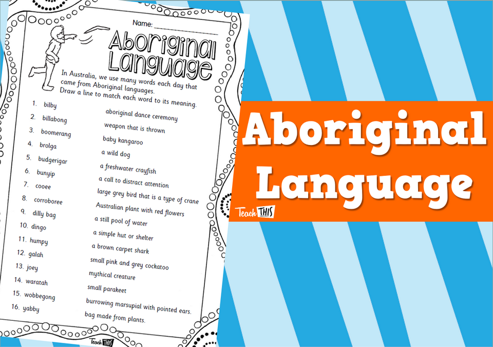 Aboriginal Language - Worksheet