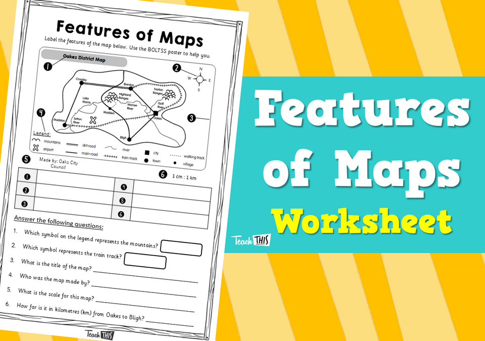 Features of Maps - Worksheet