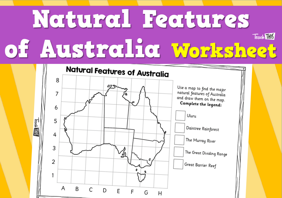 Natural Features of Australia - Worksheet