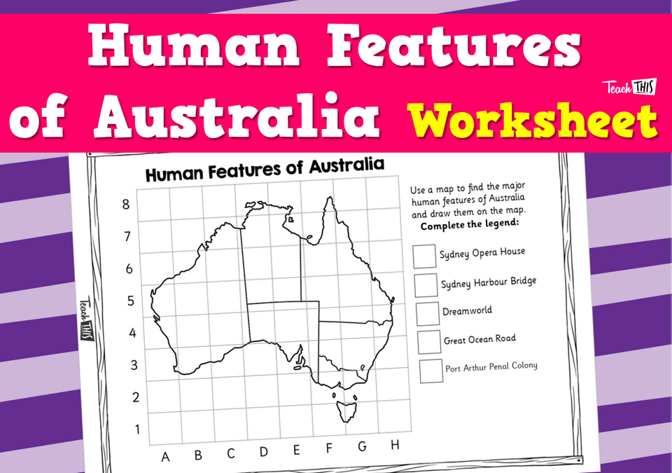 Human Features of Australia - Worksheet
