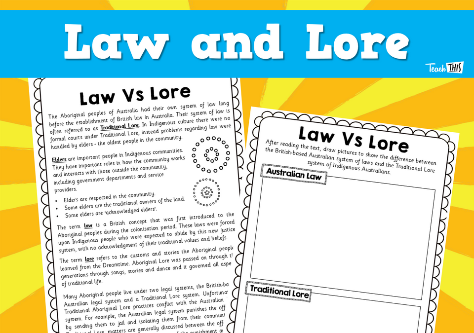 Law and Lore - Worksheet