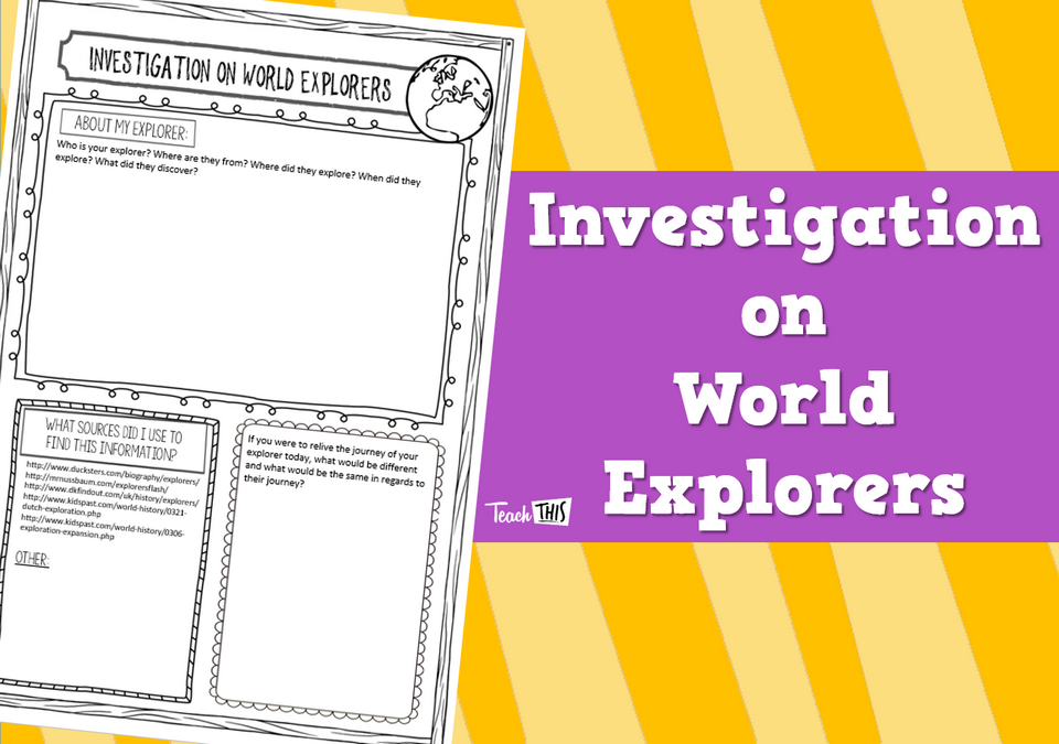 Investigation on World Explorers - Worksheet