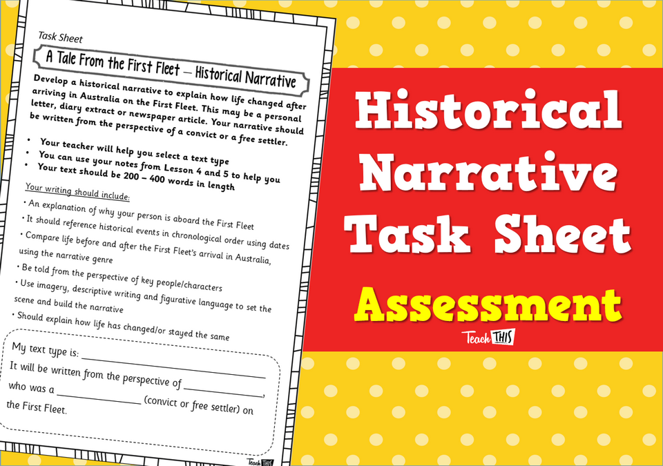 Historical Narrative - Task Sheet Assessment