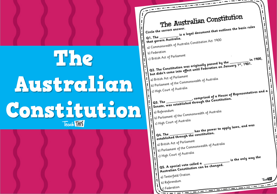 The Australian Constitution - Worksheet