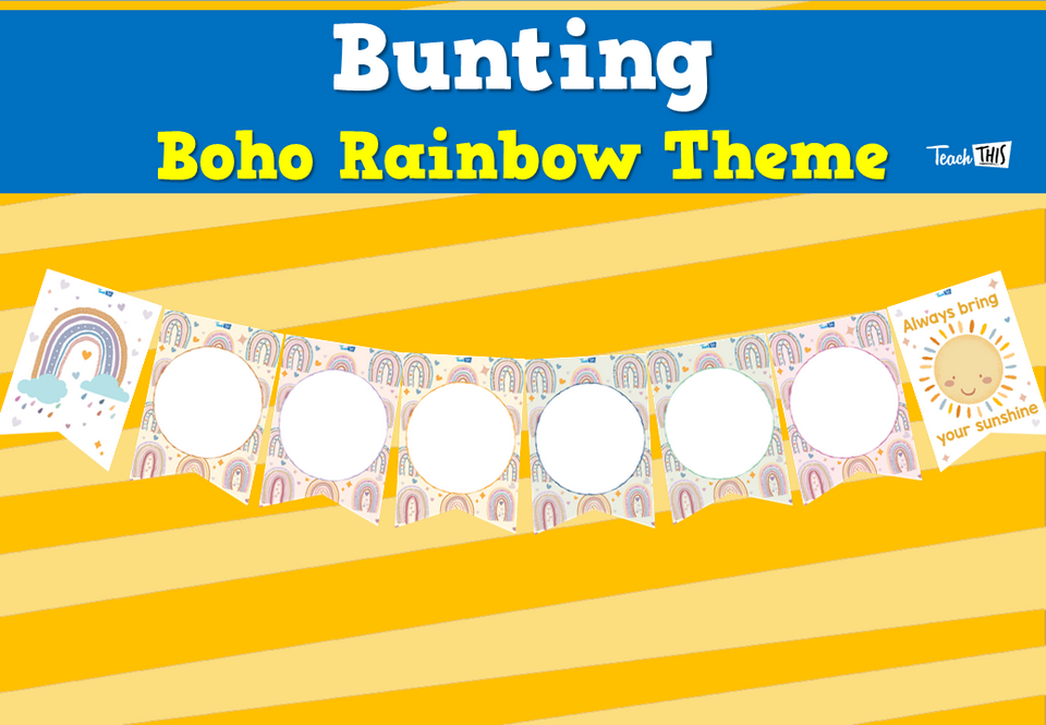 Bunting - Boho Rainbow Theme