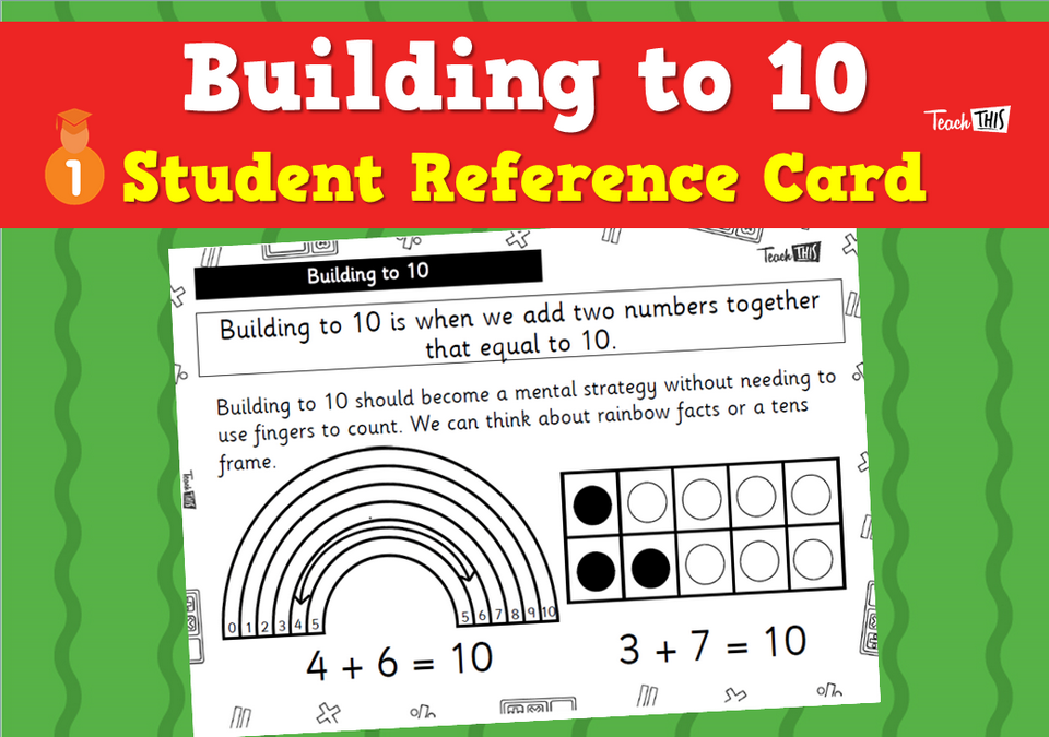 Building to 10 - Student Reference Card