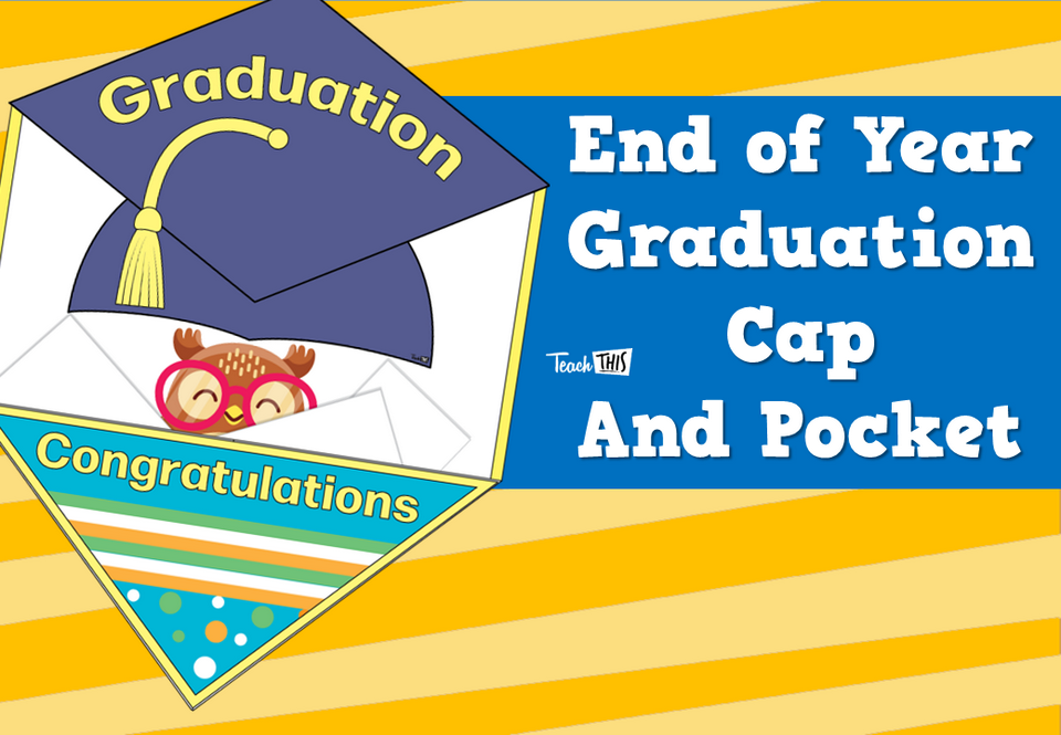 End of Year Graduation Cap and Pocket