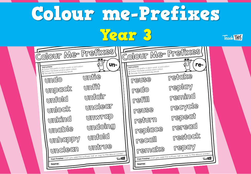 Colour me- Prefixes- Year 3