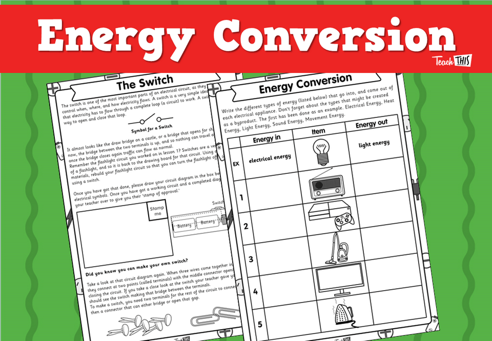 Energy Conversion - Worksheet
