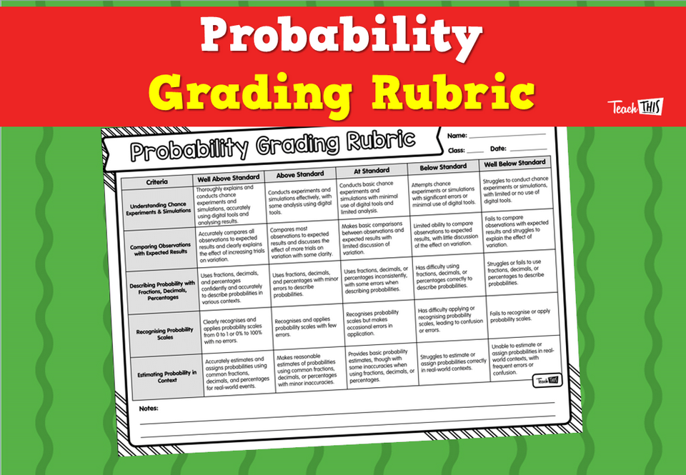 Probability Grading Rubric
