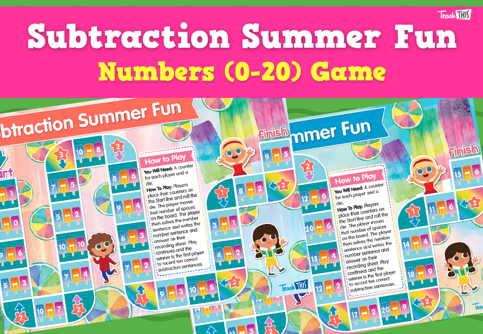 Subtraction Summer Fun - Game