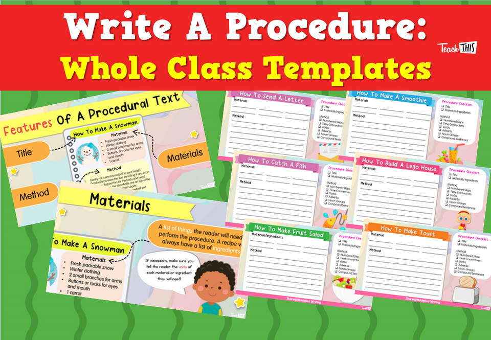 Write A Procedure: Whole Class Templates