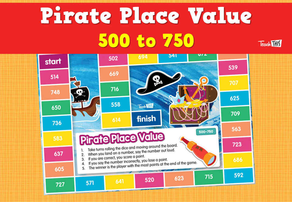 Pirate Place Value- 500 to 750
